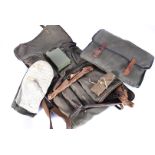 Five MG42 cleaning kits with accessories, the canvas bags having cleaning accessories, including a
