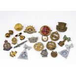 A collection of British and Overseas sweetheart brooches and Lepel badges, comprising Australian