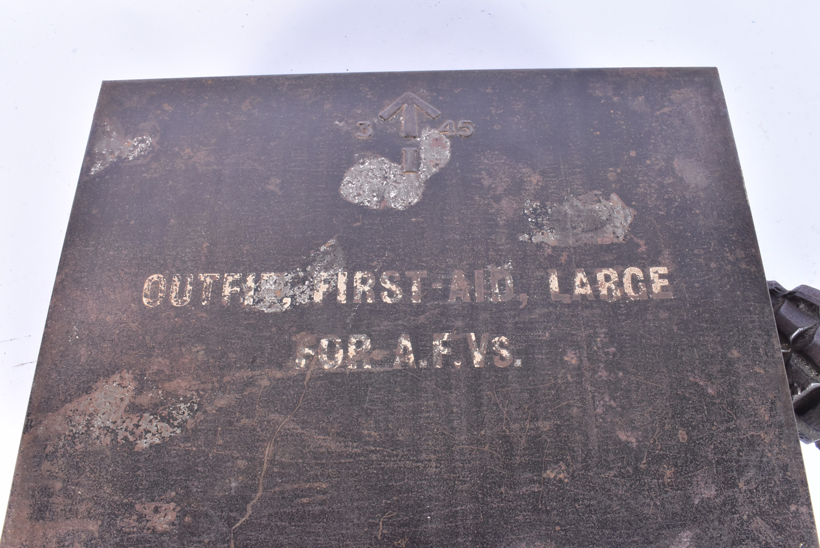 A WWII 3rd 45 Indian First Aid kit, marked with original stencilling to the top, and marked with a - Image 2 of 2