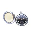 A military issue Leonidas pocket watch, marked with broad arrow G.S.T.P T1173 to reverse, in
