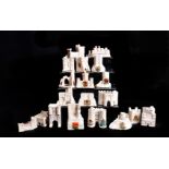 A group of 18 crested castle models, to include Abbey Tower West Malling, The Keep Conisborough