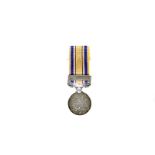 A South African Campaign medal 1877-79, with 1879 bar, awarded to Private J Down 1-24th Foot (1812)