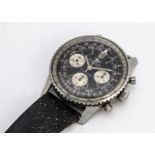 A c1960s Breitling Navitimer stainless steel gentleman's wristwatch, AF, 41mm, Ref. 806, black