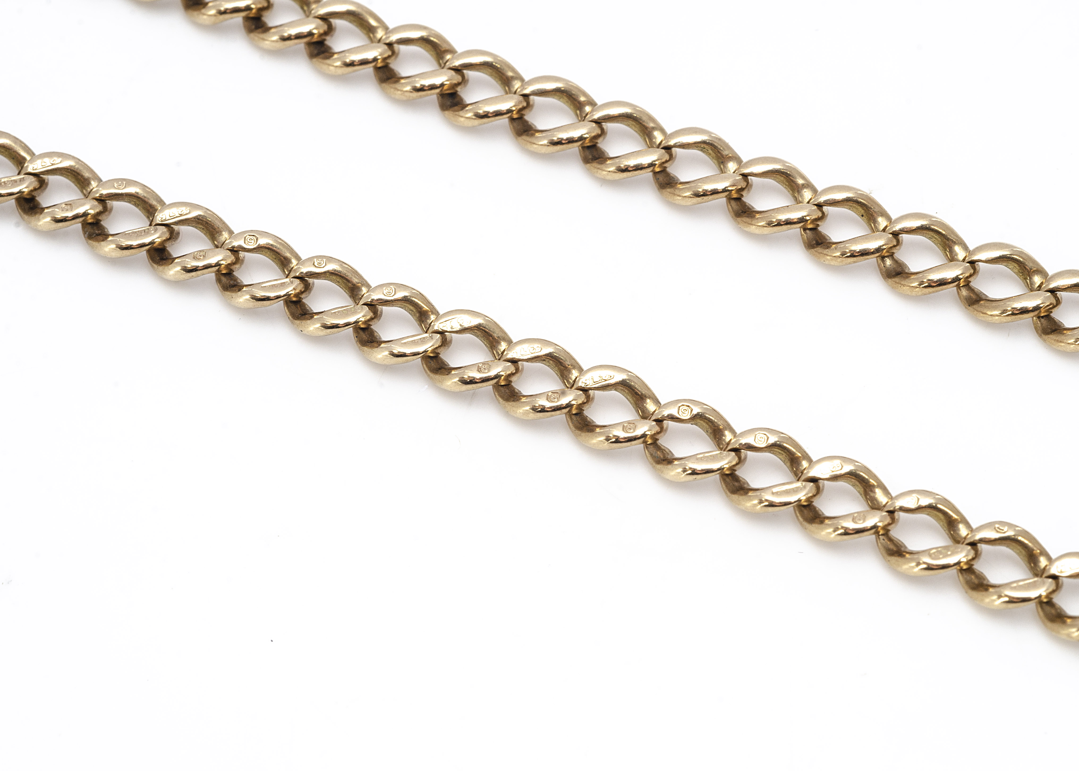 A 9ct gold curb link necklace, 45cm long, 23g - Image 2 of 2