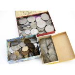 A collection of British coins, including a quantity of pre-1946, later cupro nickel and copper,
