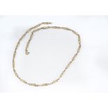 A 9ct gold necklace, comprising ovoid twisted links with barrel snap clasp, 50cm, 9.6g