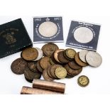 A mixed collection of Victorian and 20th Century British and world coins