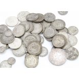 A collection of British coins, including a quantity of pre-1946, later cupro nickel and copper, some