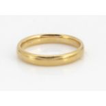 A 22ct gold D shaped wedding band, ring size O, 4.5g