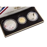 A 1989 US Commemorative three coin set, celebrating Proclaiming The Triumph Of Democracy, with a 90%