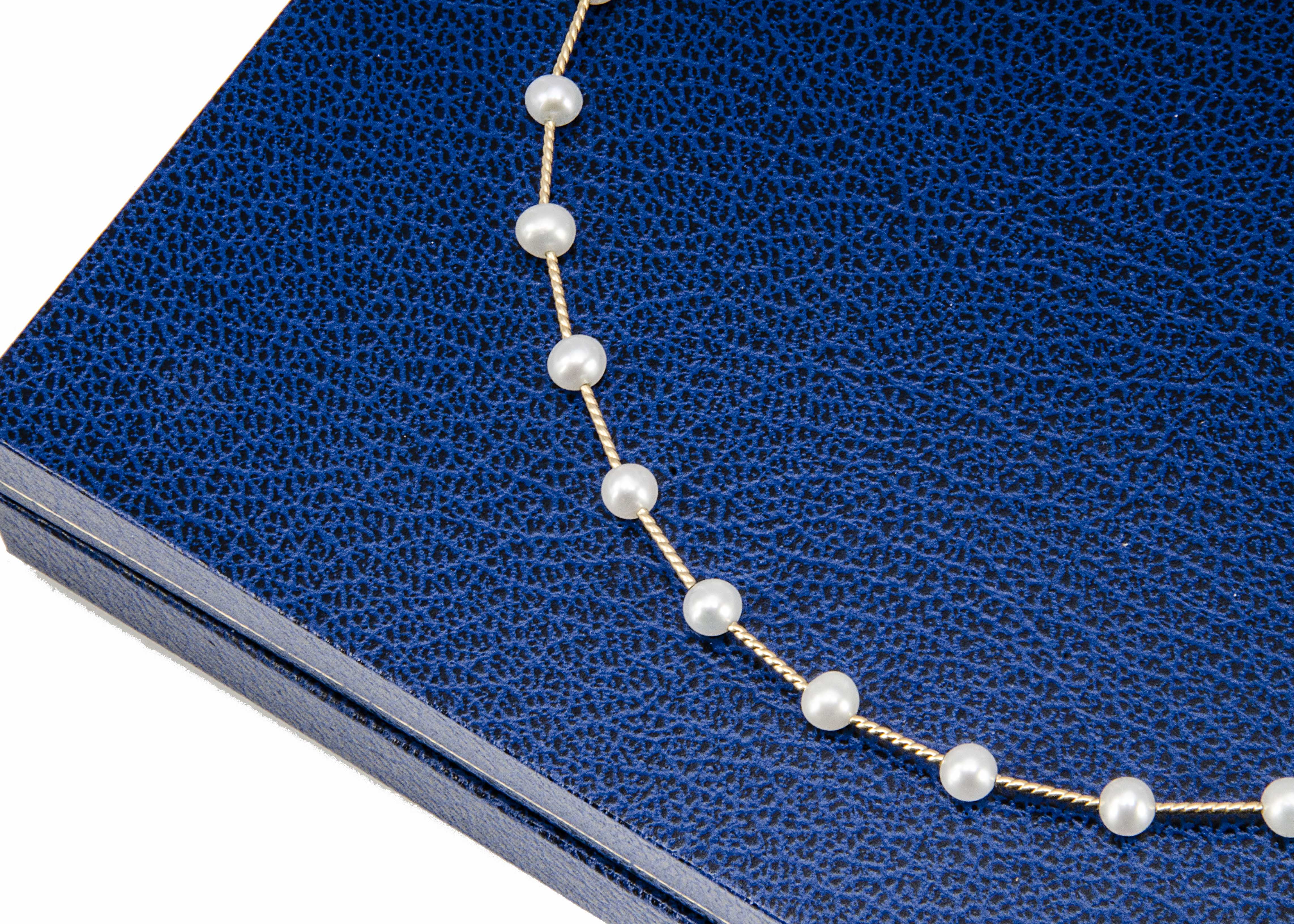 A cultured pearl and 14ct gold choker necklace, the cultured pearls of irregular shape on a gold - Image 2 of 2