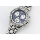 A c1990s Breitling Colt quartz stainless steel gentleman's wristwatch, 39mm, blue dial with three