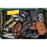 Cameras and Binoculars, including Kodak folding cameras, box cameras, a Polaroid 320 camera, other