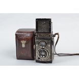 A Rolleicord I Art Deco TLR Camera, shutter sluggish on slow speeds, body G, some paint loss,
