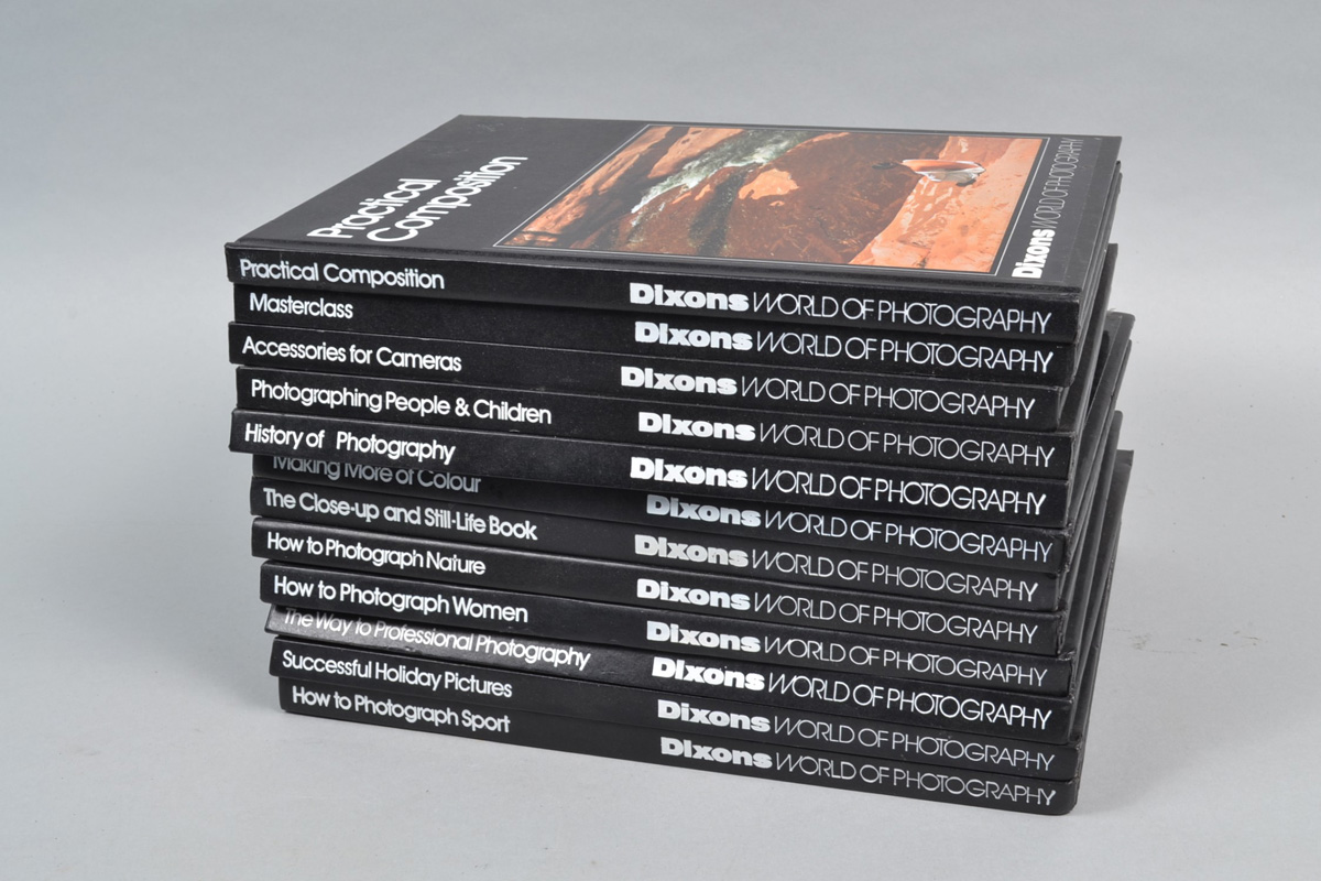 Twelve Volumes of Dixons World of Photography Books, titles include How to Photograph Sport, How