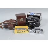 Cameras and Accessories, including a Minolta 16-PS subminiature camera with color filter set and