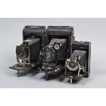 Folding Cameras, an ICA Halloh 505 folding camera with a Carl Zeiss Jena Triotar 13cm f/6.3 lens,