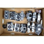 Various Cameras, including an Agfa Flexilette, shutter working, body G, a Ricoh 126 C Automatic,