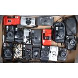 A Tray of Compact Cameras, manufacturers include Nikon, Pentax, Agfa, Minolta and other examples