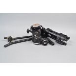 A Manfrotto Model 136 Tripod Head, heavy duty professional fluid head with handle and quick