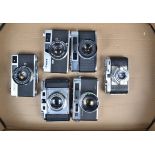 Rangefinder Cameras, a Canon Canonet, G, Canonet QL 19, shutter not working, a Yashica Minister III,