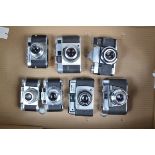 A Tray of 35mm Cameras, including a Contaflex Beta, Paxette, Super Paxette, Franka rangefinder,