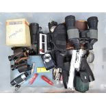 A Collection of Binoculars and Other Items, binoculars include an Anchor New York 7 x 50, a