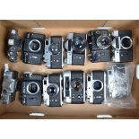 A Tray of Eastern Bloc Cameras, a FED 4, with 55mm f/2.8 lens, a Zorki 4K, with 50mm f/2 lens, a