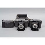 Folding Cameras, icluding a Kodak vest pocket model B, a Voigtlander Bessa 66, a Royal 6 x 6