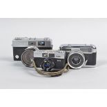 A Rollei B35 and Other 35mm Film Cameras, comprising a chrome Rollei B35, made in Germany, with a