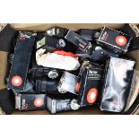 A Tray of Vivitar and Other Rotary Head Electronic Flash Equipment, including Cobra D400 TTL,