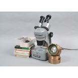 A Kyowa Optical SDZ-AL Laboratory Microscope, untested, with some small accessories, maker's and