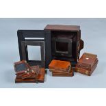 A Negretti & Zambra Wet Collodion Camera Body, 10 x 8in, dark mahogany, retail nameplate inscribed