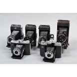 Zeiss Ikon Folding Cameras, a Zeiss Ikon Nettax 513/16, shutter working, meter responsive, body G,