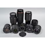 Canon Lenses, Canon 35-70mm f/3.5-4.5, 70-210mm f/4 (2), 100-300mm f/5.6 lenses, all FD mount, ,