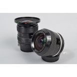 A Nikon Nikkor 35mm f/1.4 AI Lens, serial no 403998, barrel P-F, heavy wear, elements G, slight