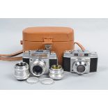 Two Agfa Rangefinder Cameras, an Agfa Ambi Silette, shutter working, rangefinder functions, body G-