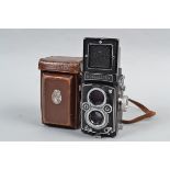 A Rolleiflex 3.5 MX-EVS K4B TLR Camera, serial no 1476496, button in aperture wheel disengages EV