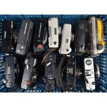 A Tray of Compact 35mm Cameras, brands include Canon (3), Cosina, Minolta (2), Miranda, Pentax (