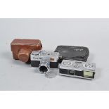 Two Subminiature Cameras, a Ricoh 16, body G, slight corrosion around lens mount, shutter working, a