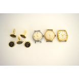 Three gentleman's wristwatches, two Westclox examples and another quartz and a pair of Big Ben