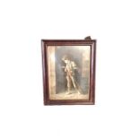 A late 19th Century walnut framed coloured print, Is it Gold Poor Jo 61cm x 47cm