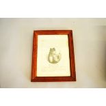 A commemorative 18th Century etching of Harry Rowe, in moulded oak frame, glazed, Harry Rowe was