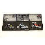 Three Minichamps 1:12 Classic Bike Series models, No. 6 Norton Commando 750 Fastback 1968 Red, No.