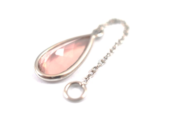 An 18ct gold and morganite drop pendant, the pear shaped beryl within a white metal collar - Image 2 of 2