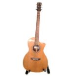 A Garrison AG Series acoustic and electric six string guitar, with inlaid ivorine decoration and