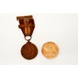 A WW2 Irish Emergency Medal with 1939-1946, together with a reproduction Battle of Waterloo