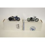 Two boxed Franklin Mint motorcycle models, 1958 Harley Davidson Duo Glide and 1948 Harley Davidson