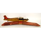 A Keil Kraft radio controlled model of an aeroplane, Super 60. with propellor motor fitted,