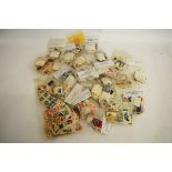 A collection of bagged World stamps, countries include Spain, Germany, USSR/ Russia, Belarus,